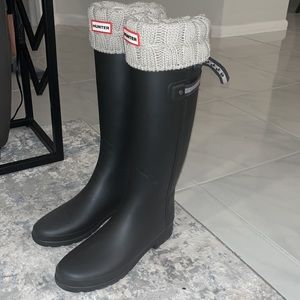 Hunter boots with socks